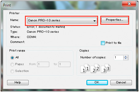 printer settings