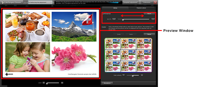 Move the Luminance slider left or right to match the brightness of the monitor to the print.