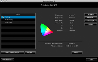 cg2420_target_setting_window Monitor 24" Eizo CS2420  Czarny + licencja ColorNavigator