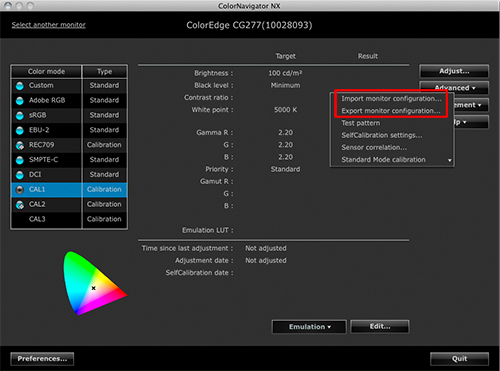 import and export settings