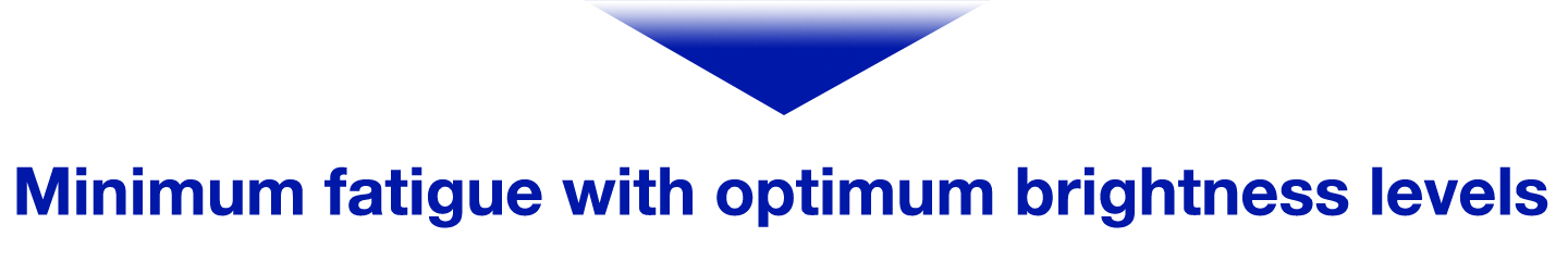 Reduced fatigue using optimum brightness levels