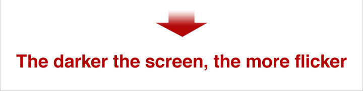 The darker the screen, the more flicker