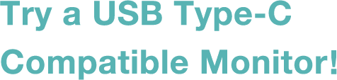 Try a USB Type-C Compatible Monitor!