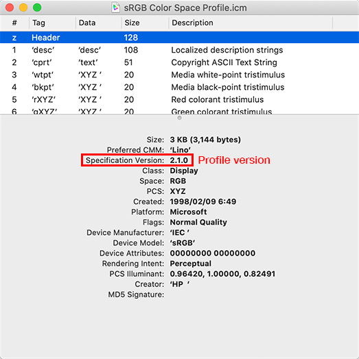 sRGB Color Space Profile