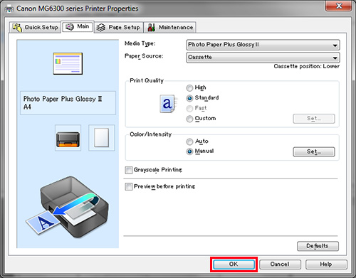 Printer Properties