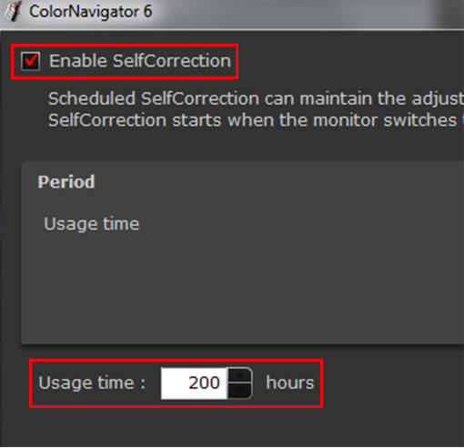 Check Enable SelfCorrection