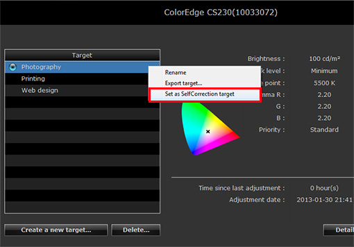 Set as SelfCorrection target