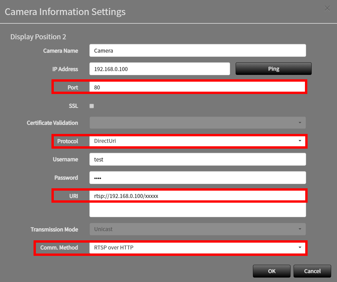 Camera Information Settings