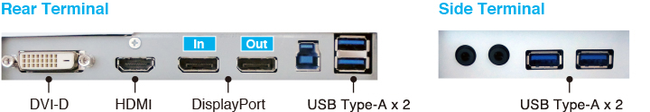 DisplayPort, HDMI and DVI-D Inputs and DisplayPort 1.2 MST Output