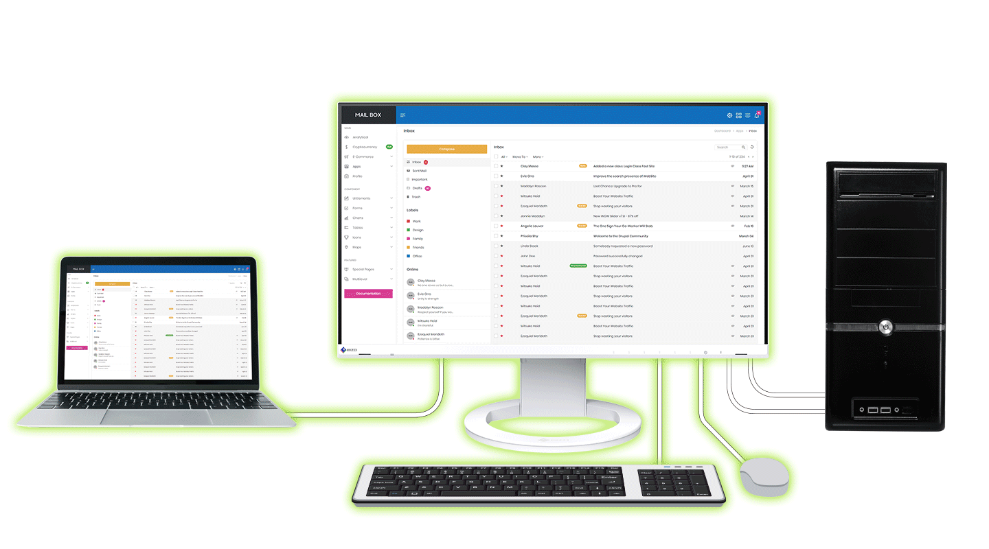 Built-In KVM Switch for Multiple PC Operation