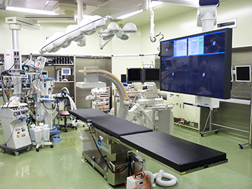 Operating room with a large monitor