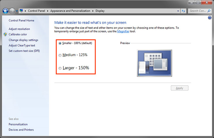 Setting up Windows for low vision on a PC: Screen resolution vs DPI