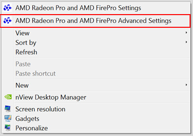 Setting graphics driver for AMD Radeon Pro/FirePro