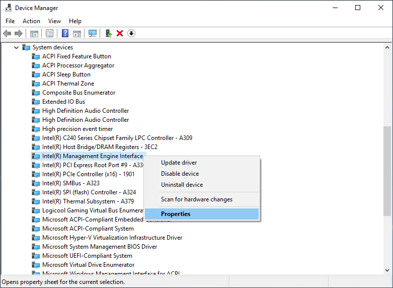 Intel Management Engine Interface setting